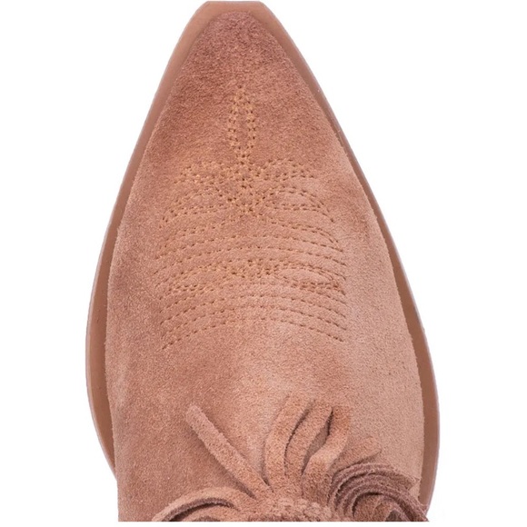 Dingo Kindred Spirit Western Fringe Suede Booties 7M Tan Leather NWOT - Picture 2 of 10